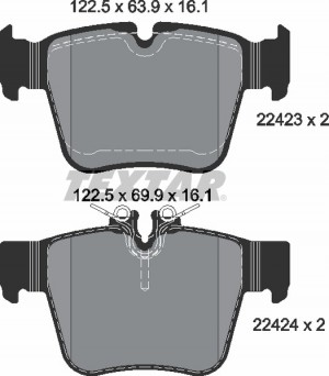 Колодки тормозные MERCEDES GLC (X253) (15-) задние (4шт.) TEXTAR 2242301 TEXTAR