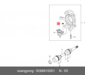 Гайка SSANGYONG Kyron (05-),Actyon (06-),Actyon Sports (06-/12-),Rexton (06-) кр 9288810001 SSANG YONG