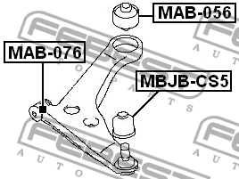 Сайлентблок рычага задний MITSUBISHI LANCER CS MAB-056 MAB-056 FEBEST