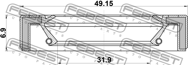 Сальник привода 31.9x49.15x6.9x6.9 95GAY-34490707X 95GAY-34490707X FEBEST