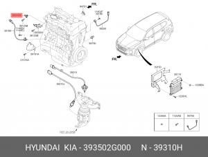 Датчик положения распредвала KIA Optima (16-),Sportage (16-),Sorento (15-) OE 393502G000 HYUNDAI KIA