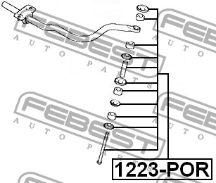 Тяга стабилизатора передняя HYUNDAI PORTER H-100 2004 1223-POR 1223-POR FEBEST