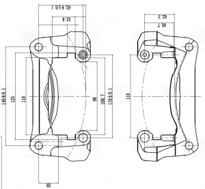 Скоба тормозного суппорта задняя левая CF350135 TRIALLI