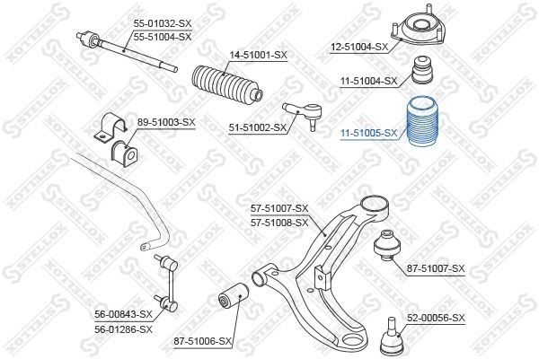пыльник амортизатора переднего!\ Hyundai Accent 99> 11-51005-SX STELLOX