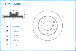 Тормозной диск передний C210R2066 C210R2066 CWORKS