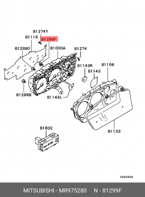Лампа контрольная MITSUBISHI панели приборов OE MR975280 MITSUBISHI