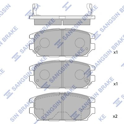 Колодки тормозные MITSUBISHI Eclipse (94-99) задние (4шт.) SANGSIN SP1069 SANGSIN