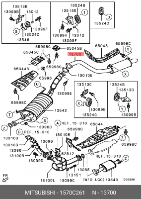 Труба выхлопная задняя MITSUBISHI 1570C261 MITSUBISHI