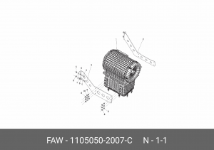 Фильтрующий элемент топливного фильтра  J6, J7 1105050-2007-C FAW