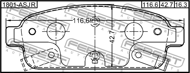 Колодки задние OPEL ASTRA J 2010-2015 1801-ASJR 1801-ASJR FEBEST
