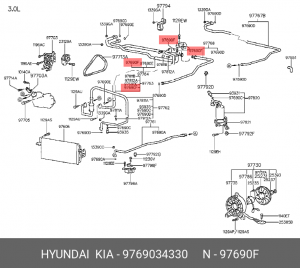 уплотнительное кольцо системы охлаждения!\ Hyundai 9769034330 HYUNDAI