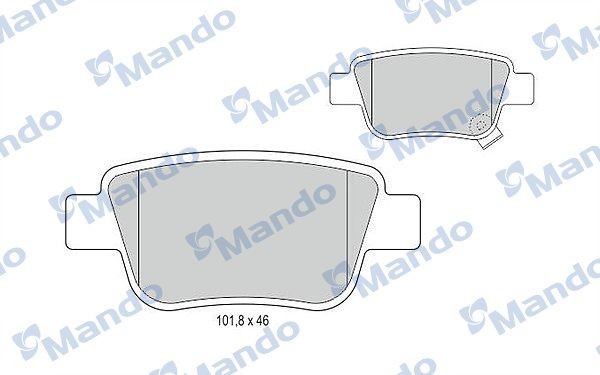 Колодки тормозные TOYOTA Estima (06-),Previa (06-) задние (4шт.) MANDO MPT54 MANDO