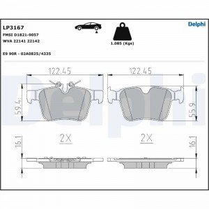 LP3167 колодки дисковые задние!\ Land Rover, Jaguar F-PACE/XE/XF 15> LP3167 DELPHI