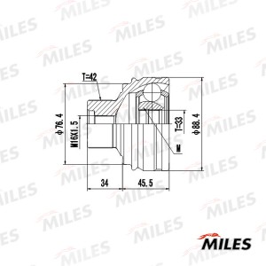ШРУС наружный AUDI A4/A5/Q5 1.8-3.2 07- (GKN 304956) GA20034 GA20034 MILES