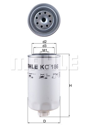 Фильтр топливный KC186 MAHLE KNECHT