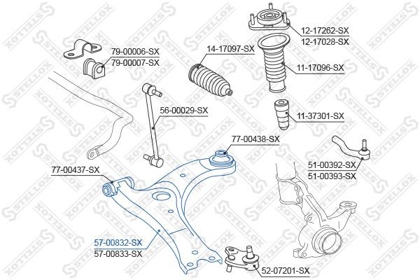 рычаг левый!\ Toyota Auris/Corolla 06> 57-00832-SX STELLOX