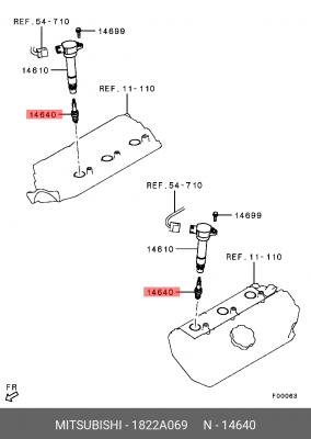 Свеча зажигания MITSUBISHI 1822A069 1822A069 MITSUBISHI