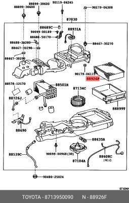 ФИЛЬТР САЛОНА 87139-50090 87139-50090 TOYOTA