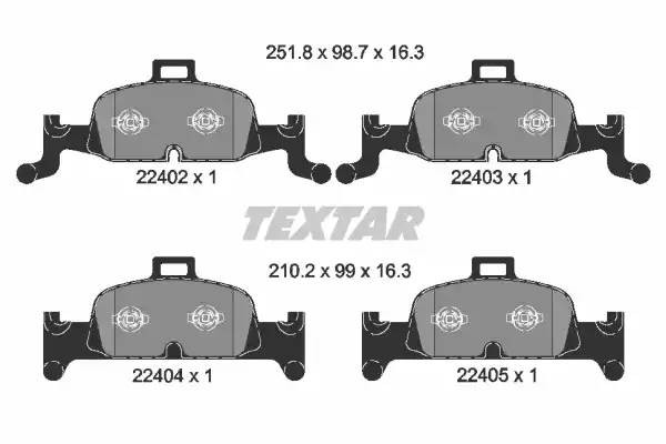 2240201 колодки дисковые передние!\ Audi A4/A5/A6/Q5 15> 2240201 TEXTAR