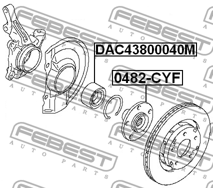 MITSUBISHI DODGE CITROEN DAC43800040M FEBEST