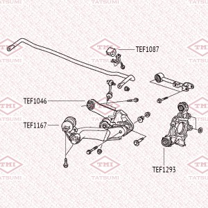 Комплект сайлентблоков заднего нижнего рычага HONDA CR-V 07- TEF1167 TEF1167 TATSUMI