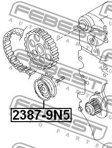 Ролик натяжной ГРМ AUDI A3/A3 Sportback (8P) 2003-2013 2387-9N5 2387-9N5 FEBEST