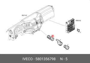 5801356798 КОРПУС ПРИКУРИВАТЕЛЯ IVECO (10608050/230218/0001799, ИТАЛИЯ ) 5801356798 IVECO