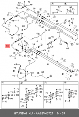 Шланг тормозной передний GRANBIRD (длинный) L=650 AA92V45721 HYUNDAI KIA