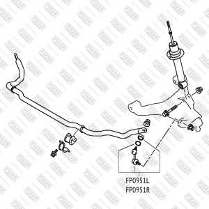 тяга стабилизатора переднего левая!\ Mitsubishi Pajero 3.0i/3.8i/3.2Di-D 07> FP0951L FIXAR