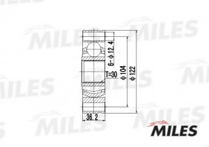 ШРУС внутренний MERCEDES BENZ W638 2.0D/2.2D 99-03 (GKN 303540) GA10018 GA10018 MILES