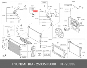 Втулка крепления радиатора HYUNDAI/KIA 25335H5000 HYUNDAI KIA
