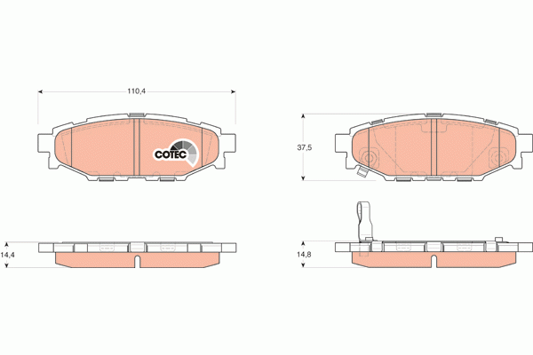 Колодки задние SUBARU FORESTER, IMPREZA, LEGACY, OUTBACK GDB3373 GDB3373 TRW