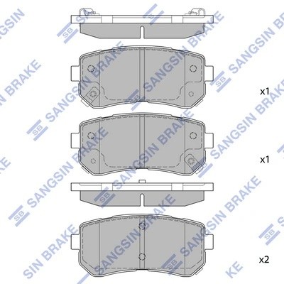 Колодки тормозные HYUNDAI i30 KIA Ceed,Rio (05-) задние (4шт.) SANGSIN SP1187 SANGSIN