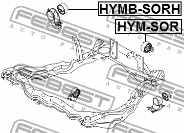 Сайлентблок правой опоры двигателя HYUNDAI SONATA (EF) 2001-2005 HYMB-SORH HYMB-SORH FEBEST