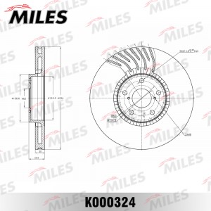 Диск тормозной передний левый LEXUS GS 300-460 05- (TRW DF4855S) K000324 K000324 MILES