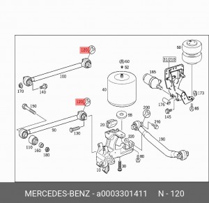 Сайлентблок MERCEDES Actros рычага подвески ремкомплект OE A0003301411 MERCEDES BENZ