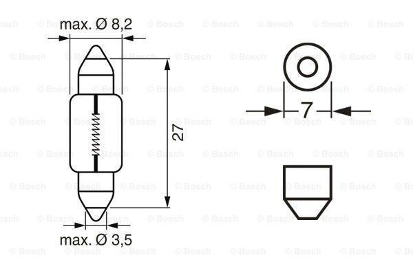 Лампа 24V C3W SV7-8 Trucklight BOSCH 1 987 302 528 BOSCH