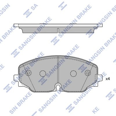 Колодки тормозные VW Passat (14-) передние (4шт.) SANGSIN SP4265 SANGSIN