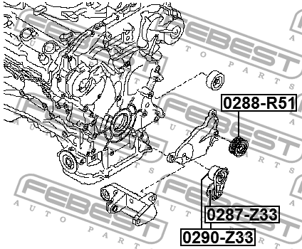 Ролик натяжной 0287-Z33 0287-Z33 FEBEST