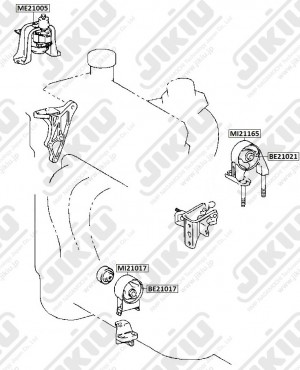 Катридж опоры двигателя  TOYOTA bB NCP30 Jan 00 Jan 5 BE21021 BE21021 JIKIU