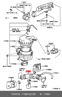 Шланг воздуховода 17881-62150 17881-62150 TOYOTA