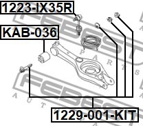 Болт с эксцентриком ремкомплект KIA SPORTAGE 15-, HYUNIDAI i30 II 1229-001-KIT 1229-001-KIT FEBEST