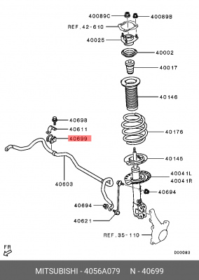 Втулка стабилизатора 4056A079 4056A079 MITSUBISHI