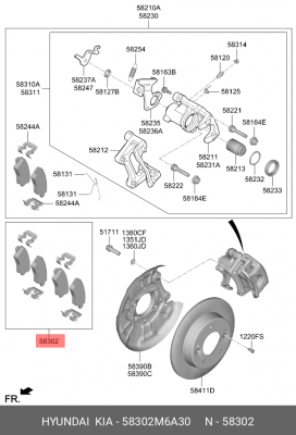 Колодки тормозные HYUNDAI i40 (12-),Solaris (10-) KIA Ceed (12-),Rio (11-) задни 58302-M6A30 HYUNDAI KIA