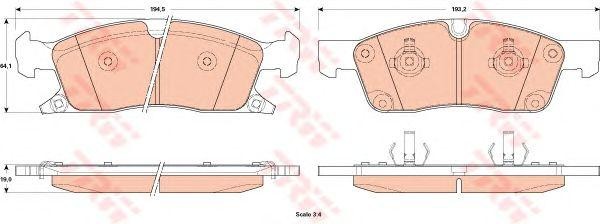Колодки тормозные JEEP Grand Cherokee (10-) передние (4шт.) TRW GDB4603 TRW