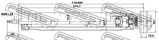 Амортизатор задний MAZDA 3 (BK) 05656587R 05656587R FEBEST