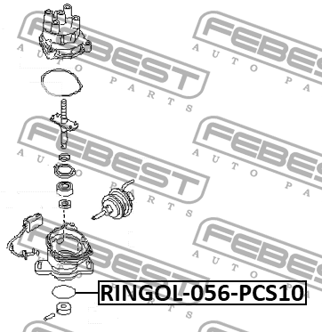 Кольцо уплотнительное распределителя зажигания PCS 10  10шт RINGOL-056-PCS10 FEBEST