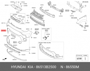 86513B2500 Бaмпep 86513B2500 HYUNDAI KIA