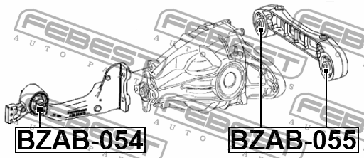 Сайлентблок опоры дифференциала MERCEDES VITO/VIANO 639 2003-2014 BZAB-055 BZAB-055 FEBEST