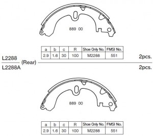 Колодки тормозные барабанные задн. TOYOTA COROLLA 80 83-87 K2288 K2288 MK KASHIYAMA
